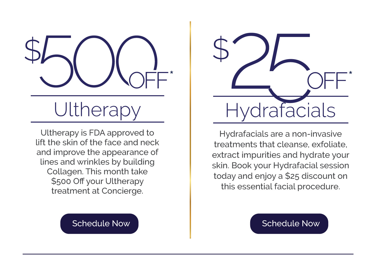 $500 Off Ultherapy | $25 Off Hydrafacials