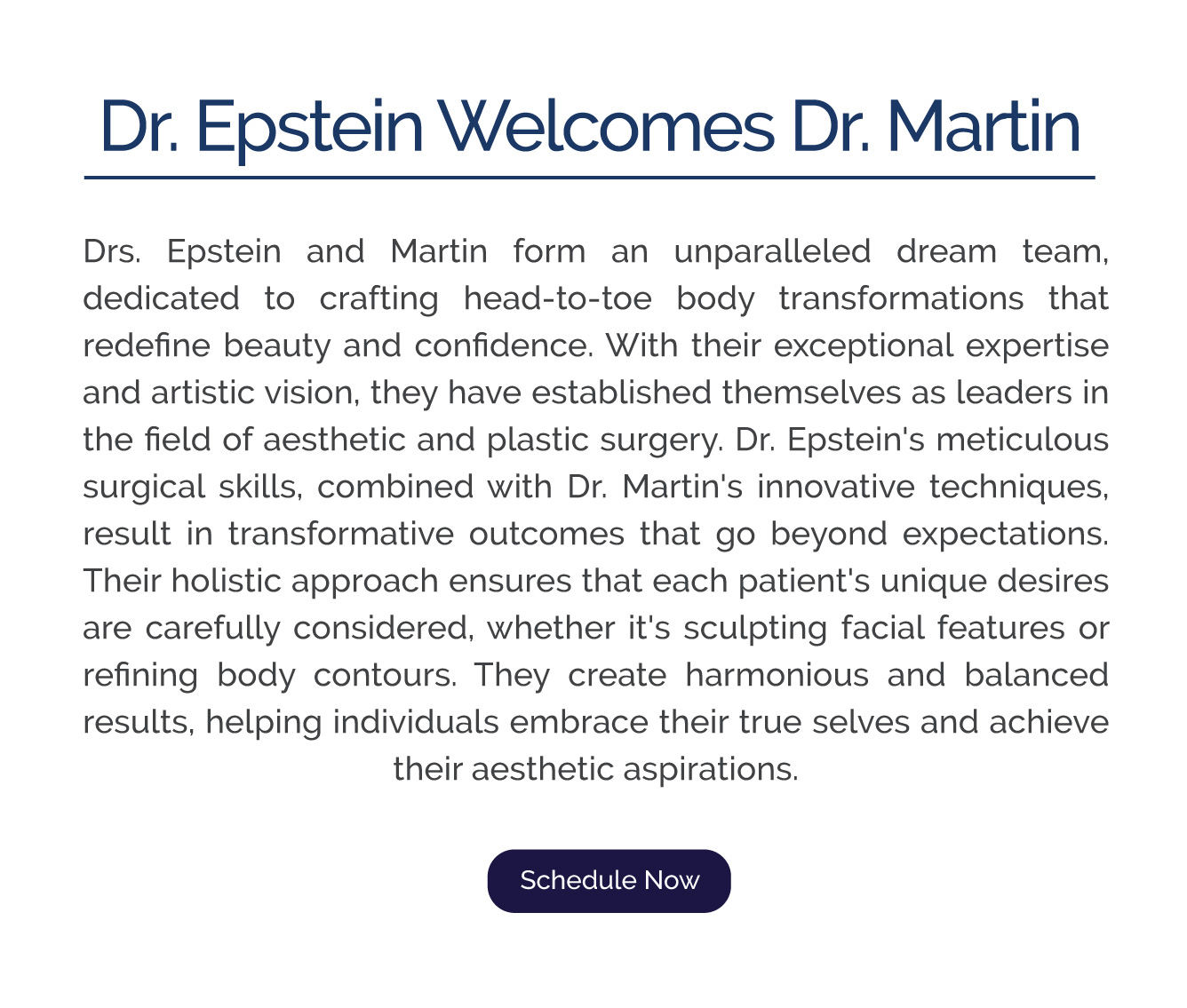 The Concierge Dream Team meets all of your body transformation needs crafting head-to-toe aesthetics and plastic surgery.